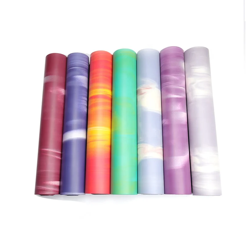 Hot sale eco-friendly custom printed natural pu rubber yoga mat with carring strap