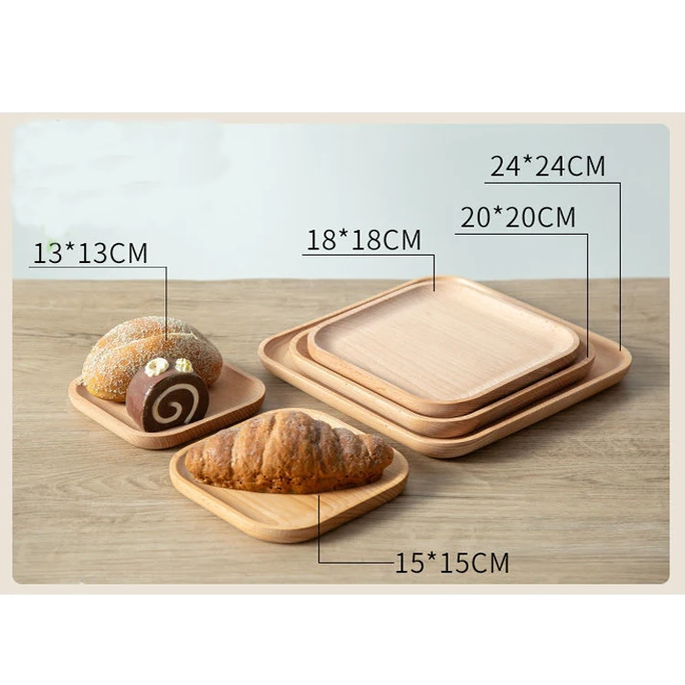 Customized Logo Wholesale Hotel Room Food Breakfast Tableware  Wooden Serving Tray