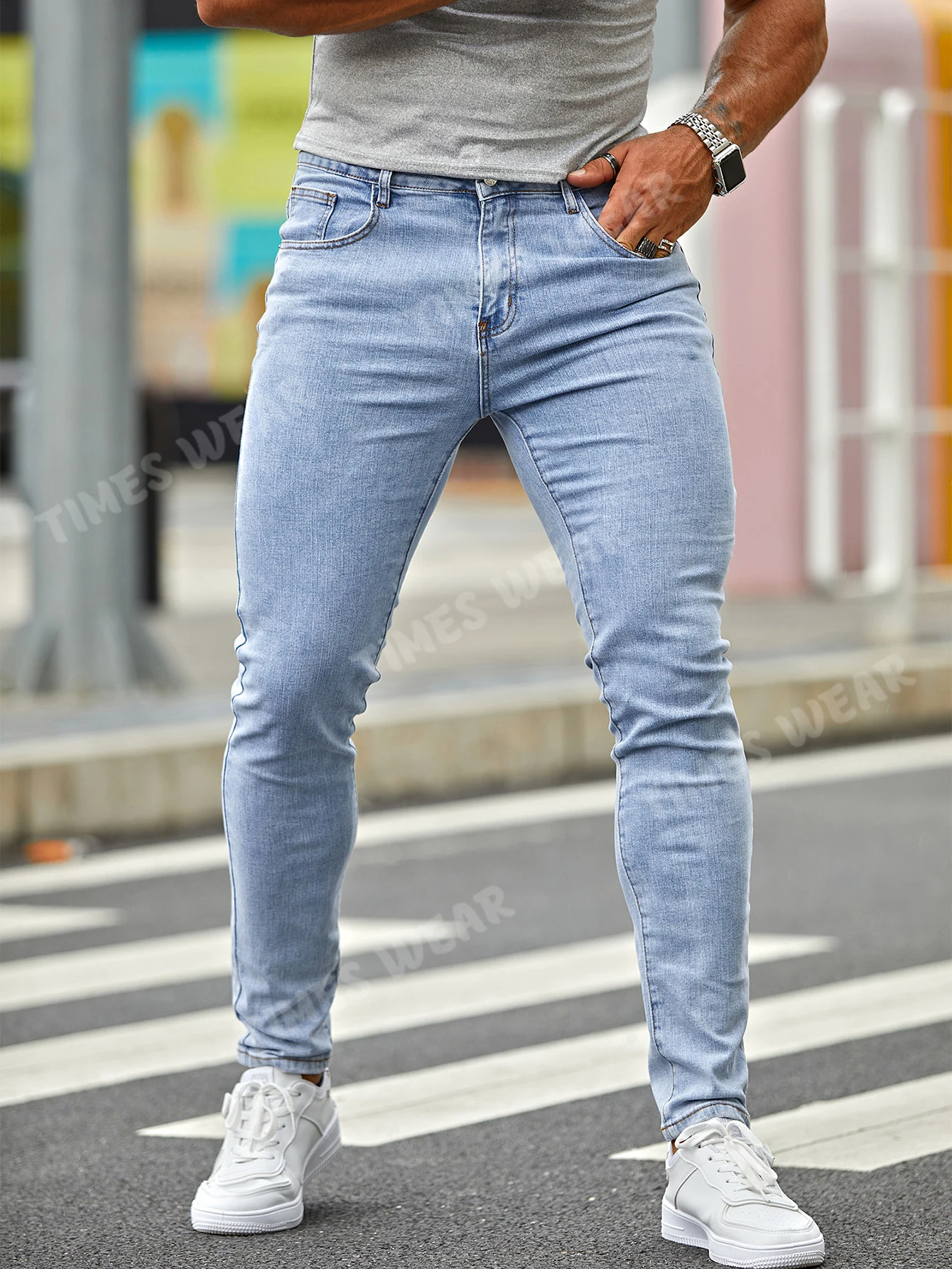 OEM Customized Denim Jeans High Quality Fashion Street Style Slim Fit Pants Men Wash Skinny Jeans Pant