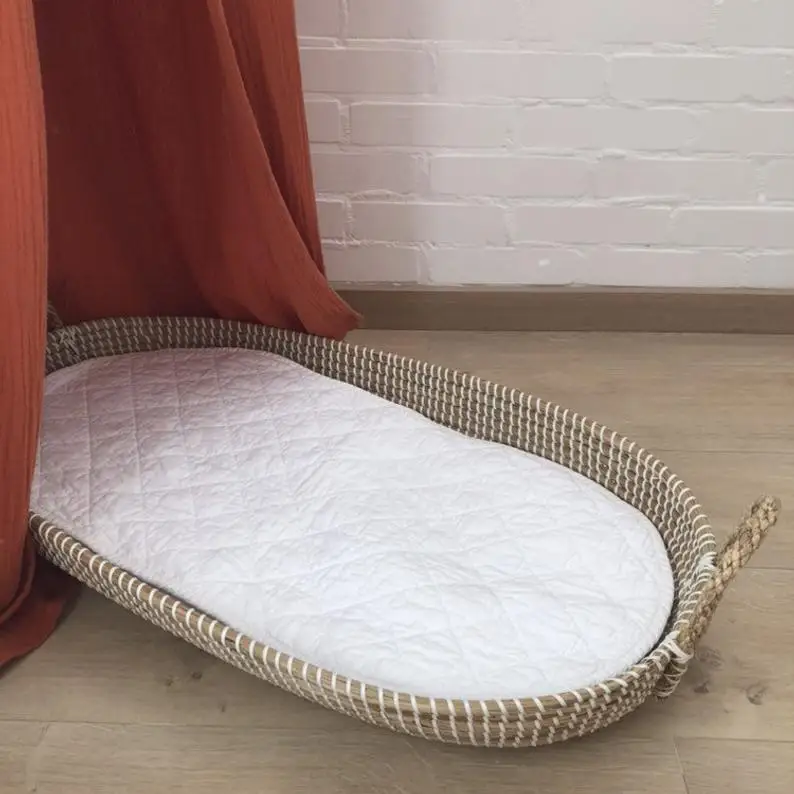 Natural Seagrass Baby Changing/ Oval Basket with