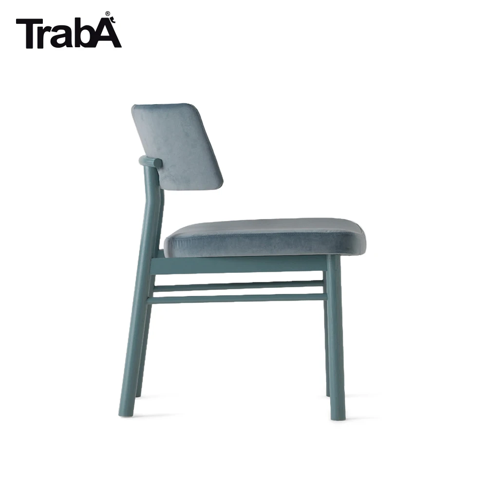 Top Quality Chair solid beech frame padded seat backrest fabric leather