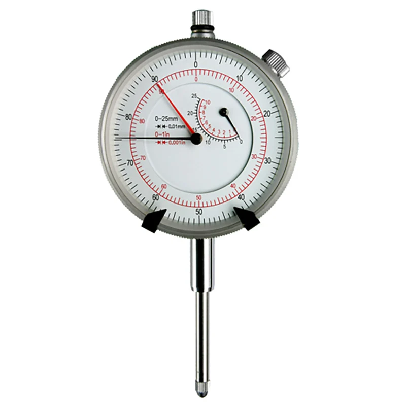 ROKTOOLS 0-25mm and 0-1 inch Metric-Inch Dial Indicator with Double Display 60mm Bezel