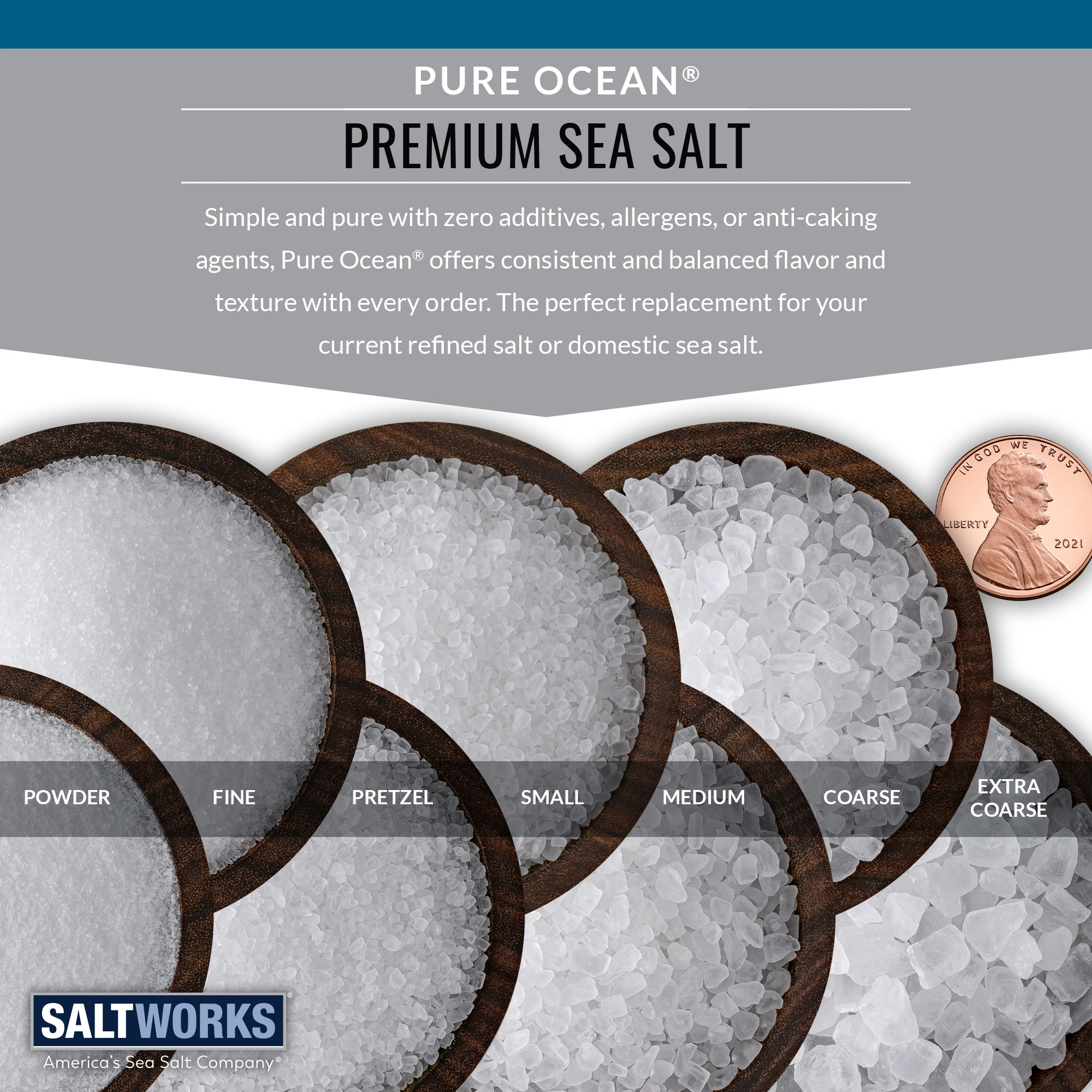 SaltWorks Pure Ocean Premium Sea Salt, Bulk Gourmet Salt