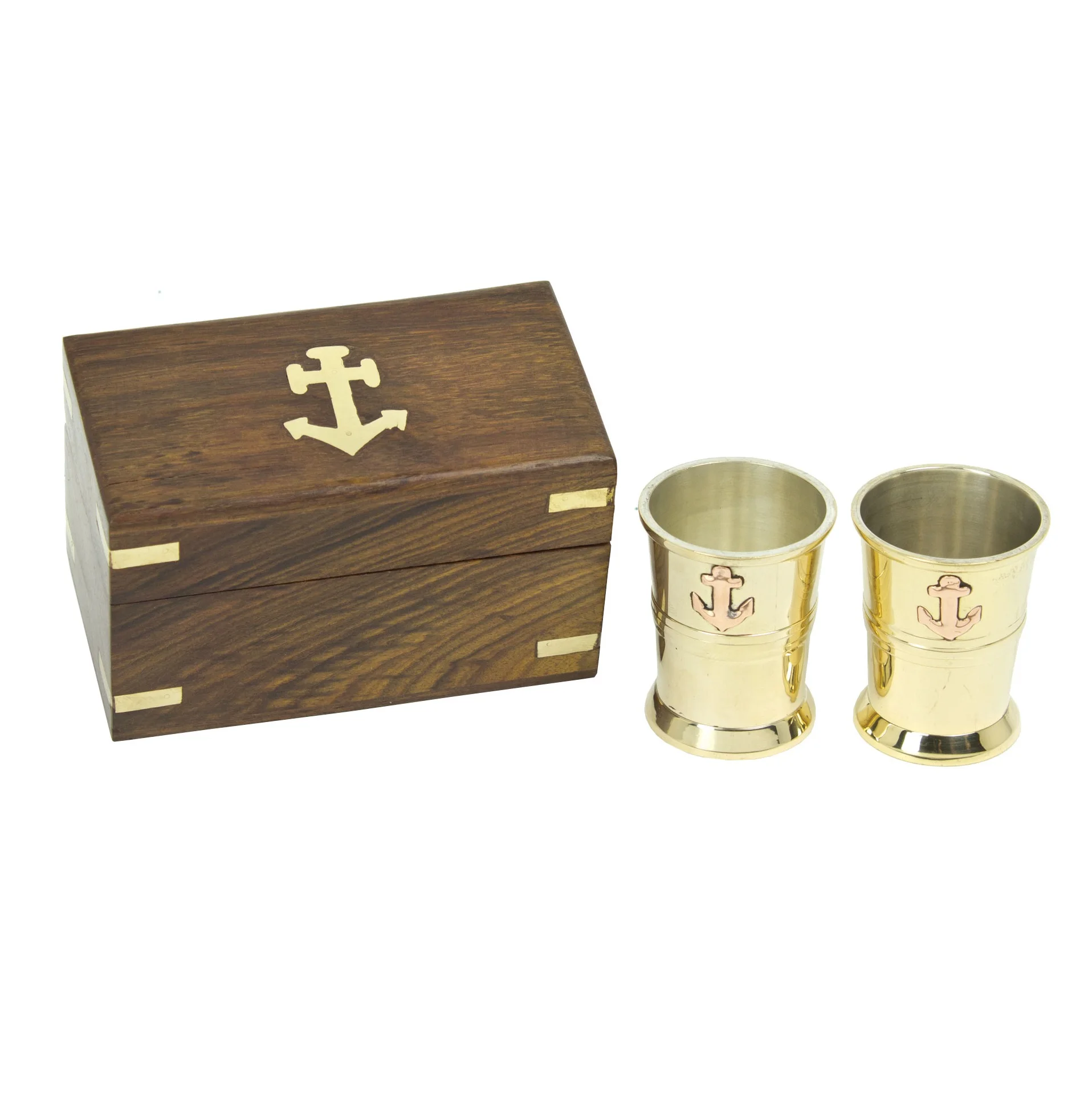 Nautical shot glass set of 2 with wooden box mini tankard short glass nautical cocktail glasses set of 2 with wood box