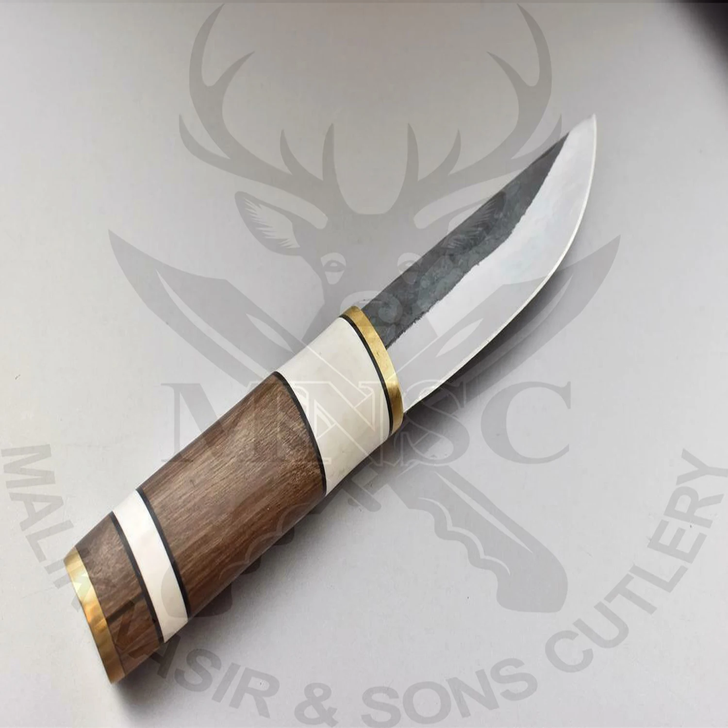 
COSTUME Handmade High Carbon Steel 1095 Puukko Knife Walnut Wood Handle 