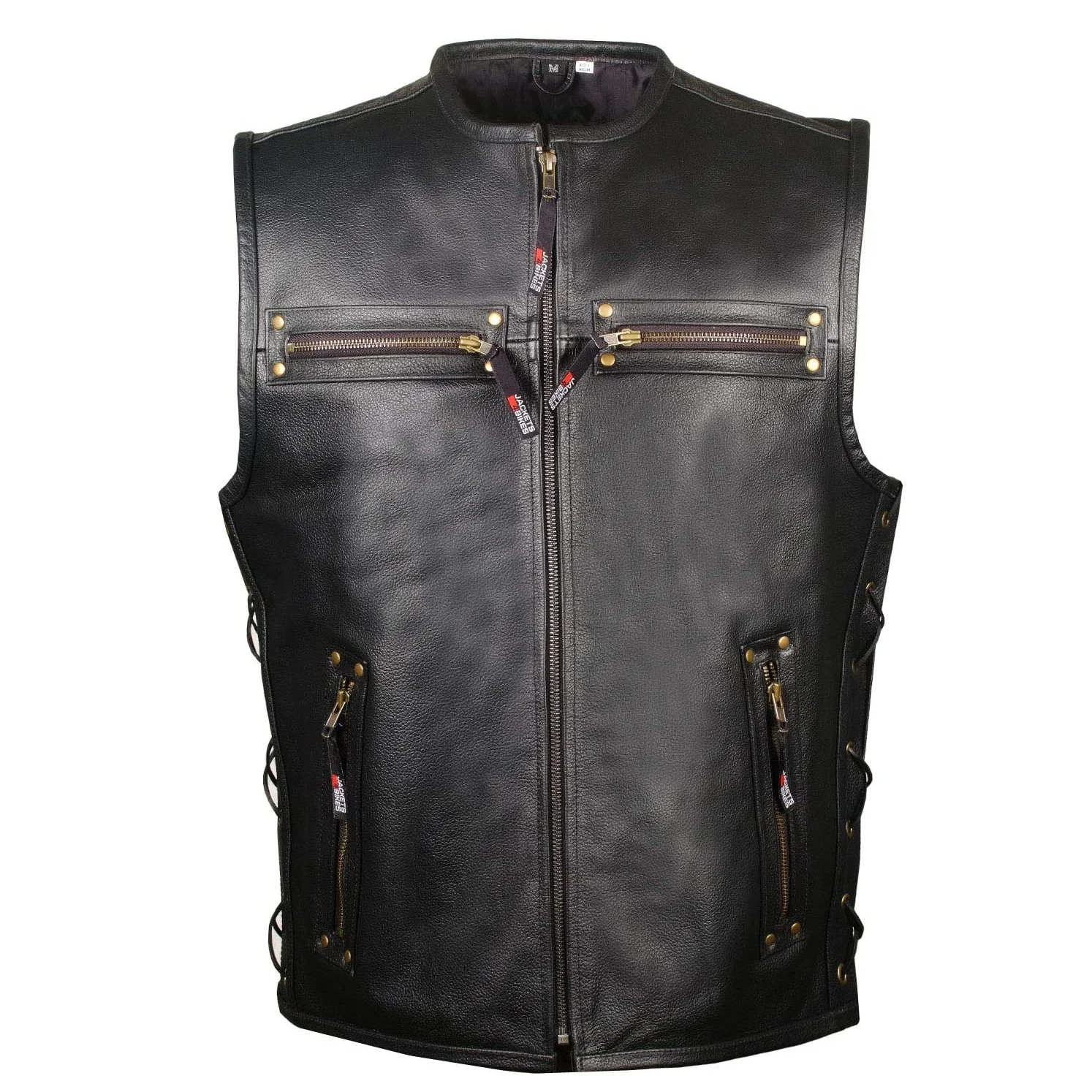 Genuine Leather Biker Motorcycle Vest Custom Made Logo Motorbike Vest Made Thick Leather Motorbike Waistcoat for sale