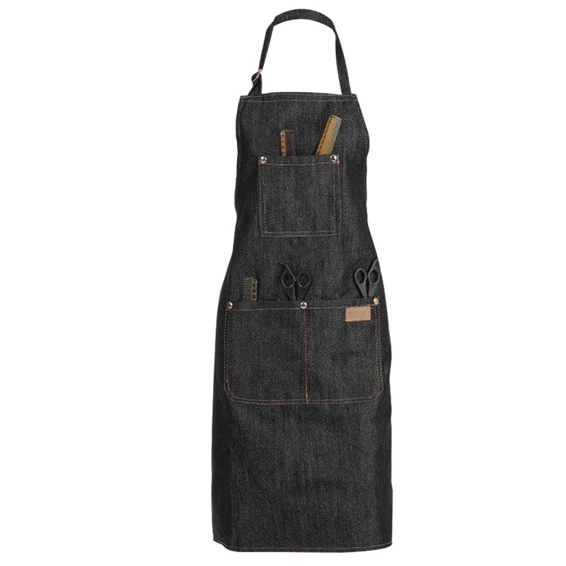 
Сверхпрочный джинсовый парикмахерский фартук для стрижки волос Парикмахерская накидка для парикмахерской регулируемый Фартук с карманами 