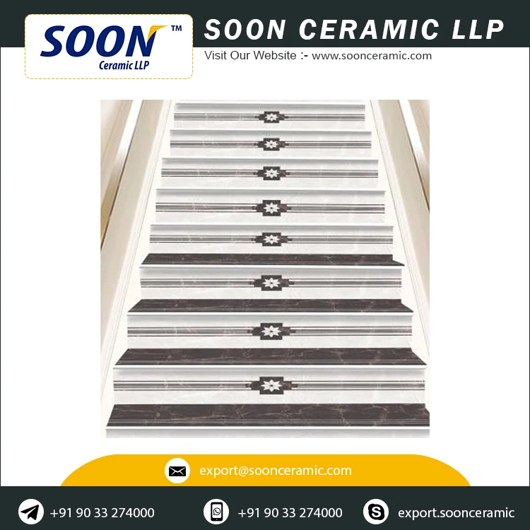  Новейшая Красивая полированная фарфоровая напольная плитка 200x1200 Step & Riser от индийского поставщика