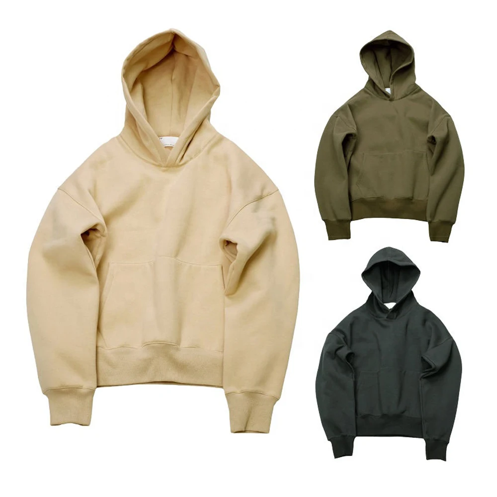 costomized 500 gsm hoodie 100% cotton thick oversize drop shouder mens blank hoodies bulk pullover hooded sweatshirt