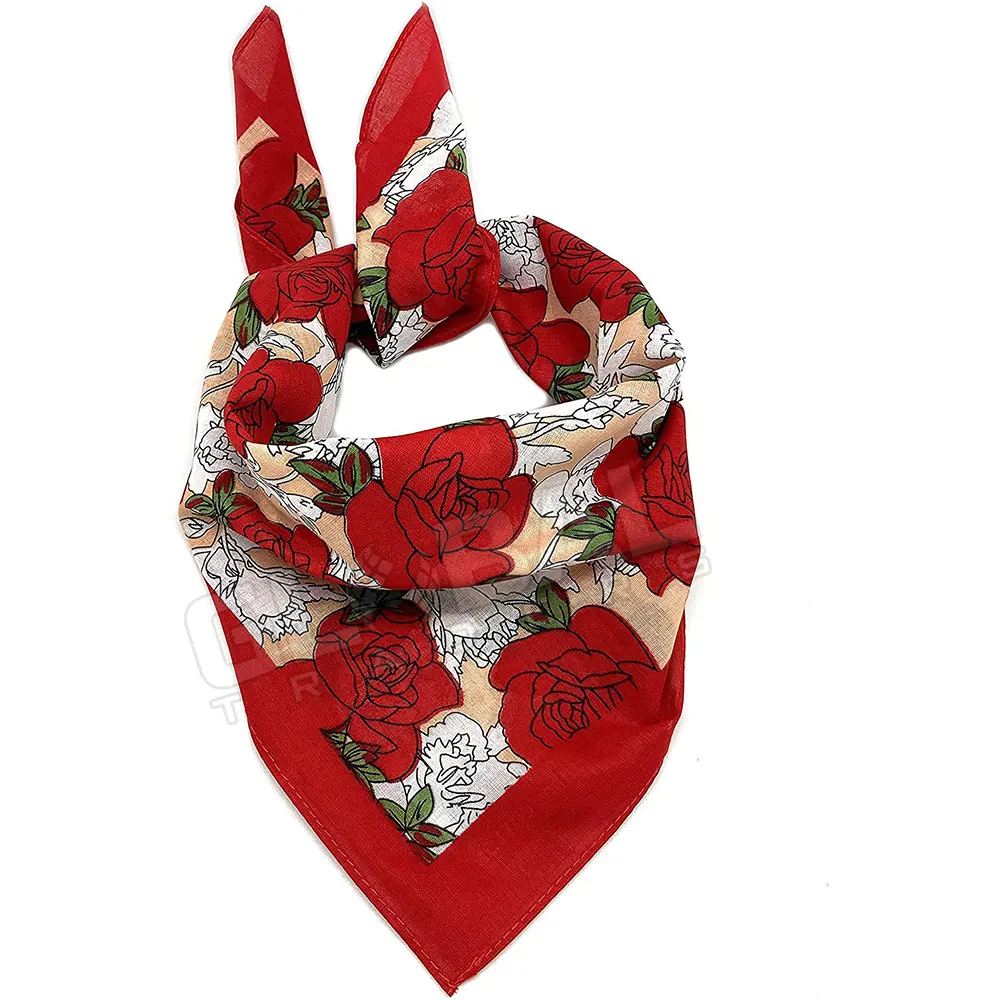 Customized Factory Double Print Bandana Custom Logo Fans Cotton Bandana