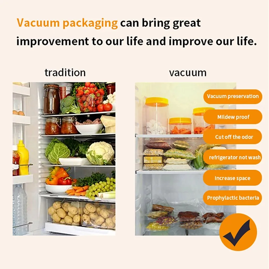 Food Vacuum Sealer -  Food Saver Vacuum Sealer - Fresh-Keeping Bag And Roll Film - Dry Pumping And Moist Pumping Mode
