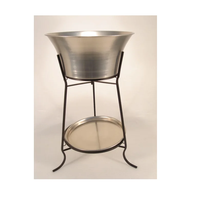 Steel Beverage Tubs Large Ice Bucket Drink Buckets with stand for Parties