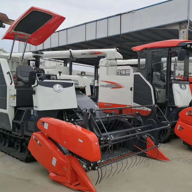 Используемом состоянии Пэдди сельскохозяйственные шины поле Kubota 4LZ-4(PRO988Q) комбайн для сбора урожая
