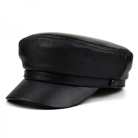 Quality Vintage British Style Fashion Hats real Leather Baker Caps Genuine Berets from Pakistan