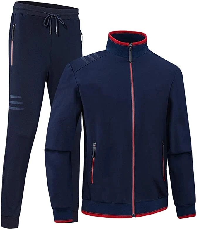 
Customer New Design Cheap Sportswear Dryfit OEM Training Jogger Suit Mens Full Zip Fastened Jacket Wholesale Custom Tracksuits 