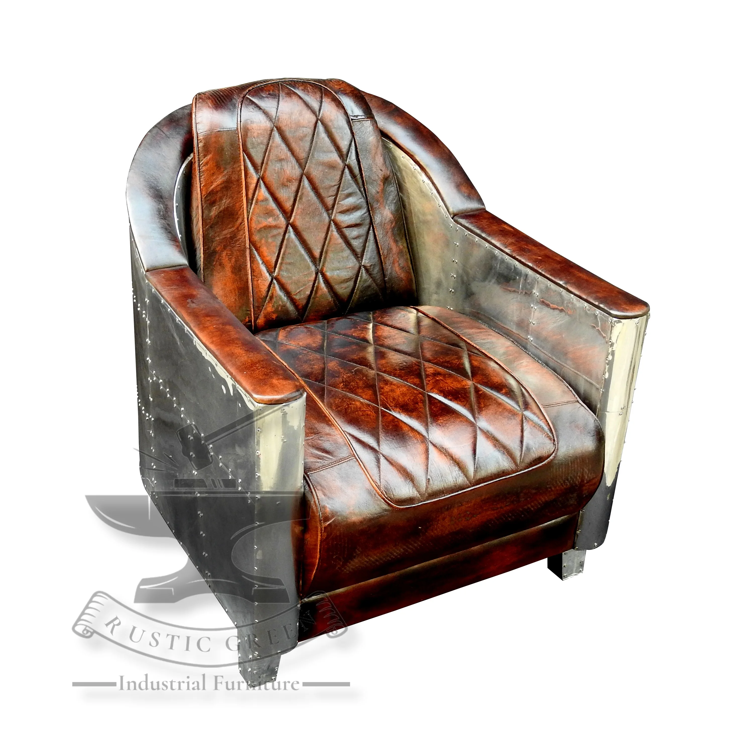 Aviator Leather Single Seater Sofa
