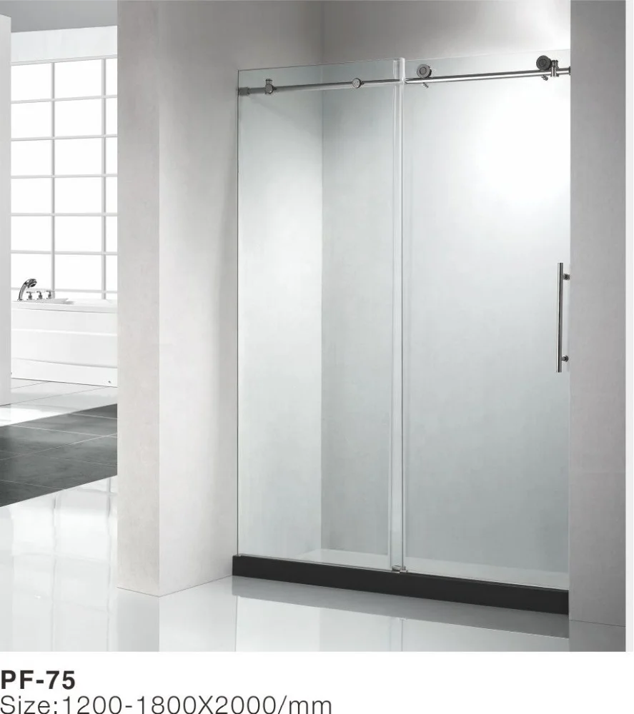 Cheap factory price new design hanging rollers sliding screen shower enclosure door