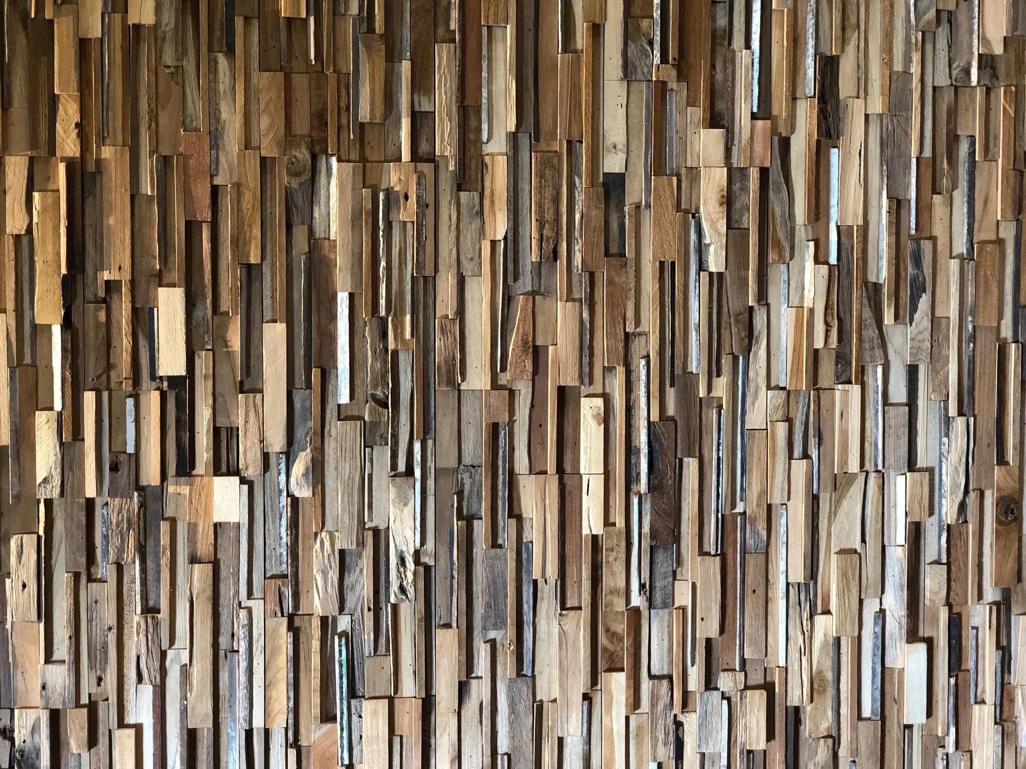 Reclaimed teak wall panel