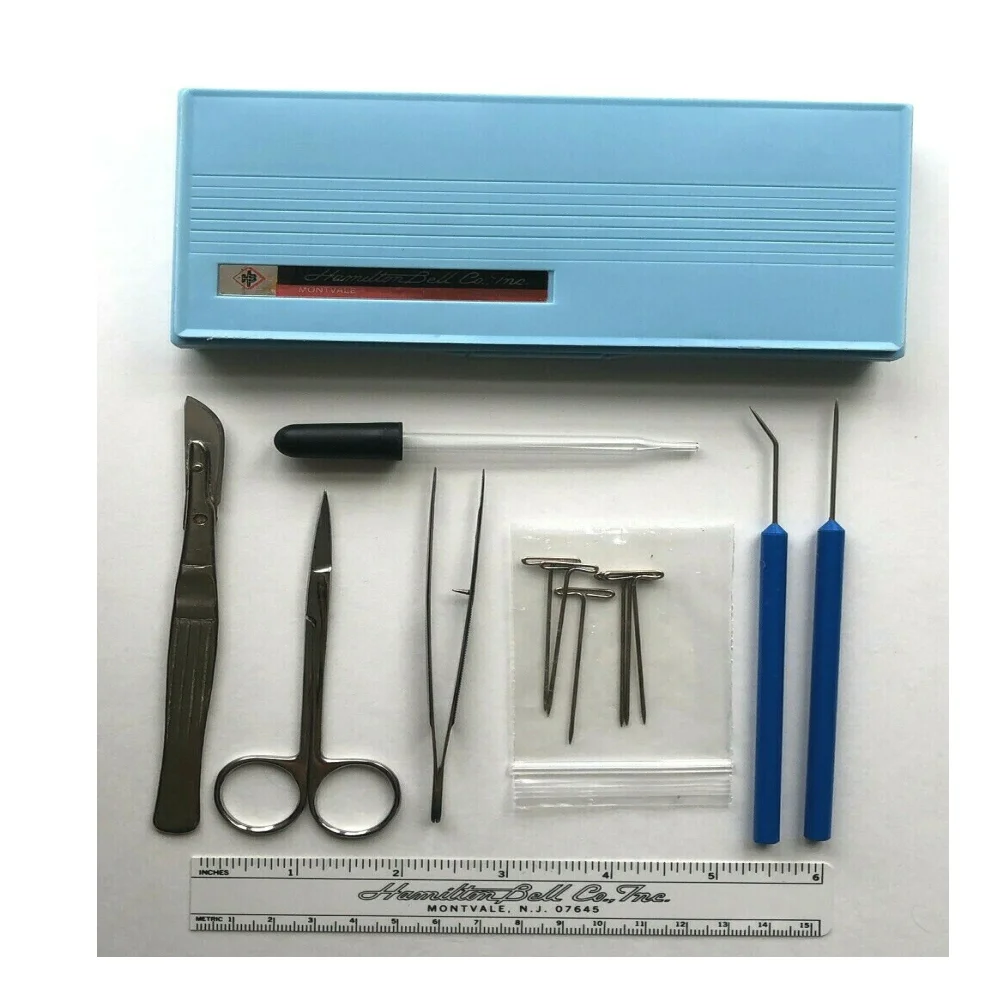 Vintage Biology Dissection, Stainless Steel Kit-All In One, Multiple Piece Dissecting Tool Kit with Box