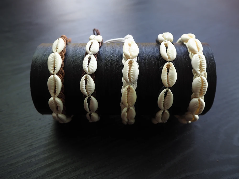 Wholesale Fashion Handmade Unique Mop Seashell Cotton Friendship Adjustable Bracelet