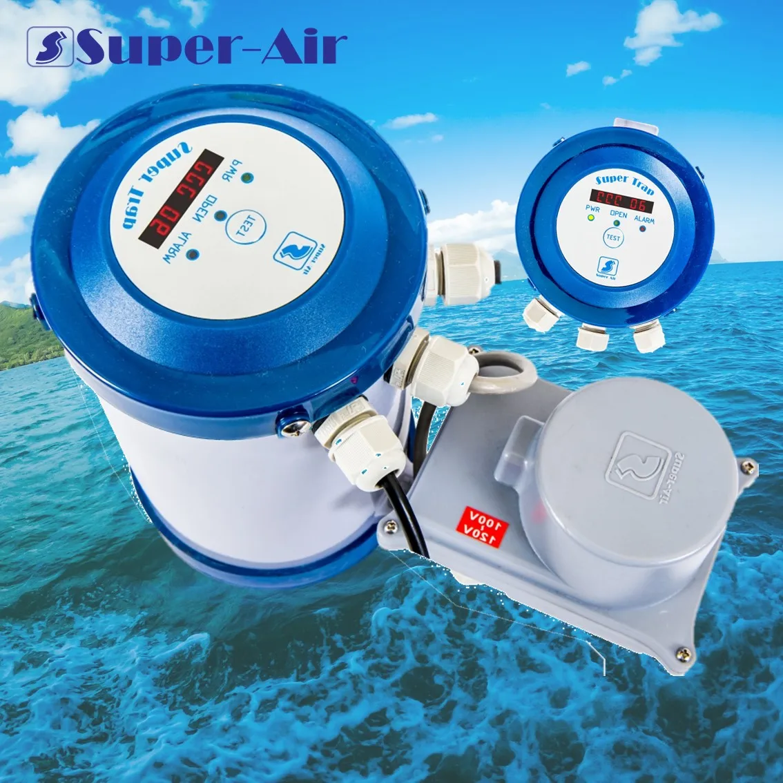 Taiwan Made Super Trap Motorized Ball Valve Type Zero Air Loss Auto Condensate Drain with Counter for Air Compressor System