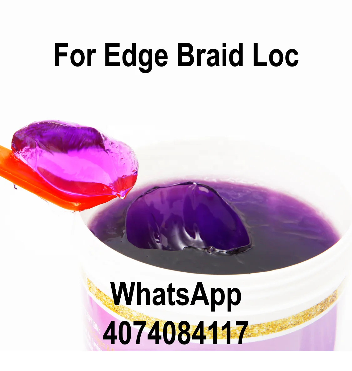 USA Wholesale Edge Braid Locs gel Purple color Lavender strong hold with Argan oil Vitamins for Afro-texture Curly coarse hair