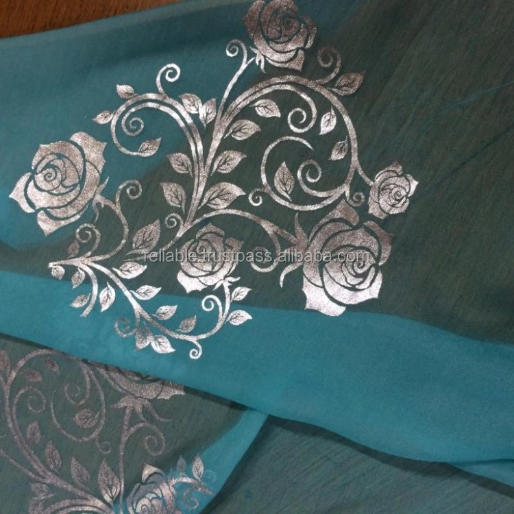 Clothing Decoration Silk Stain Scarves Warm Soft Comfortable Chiffon Scarf With Foil Prints Pure Premium Silk Made Scarves