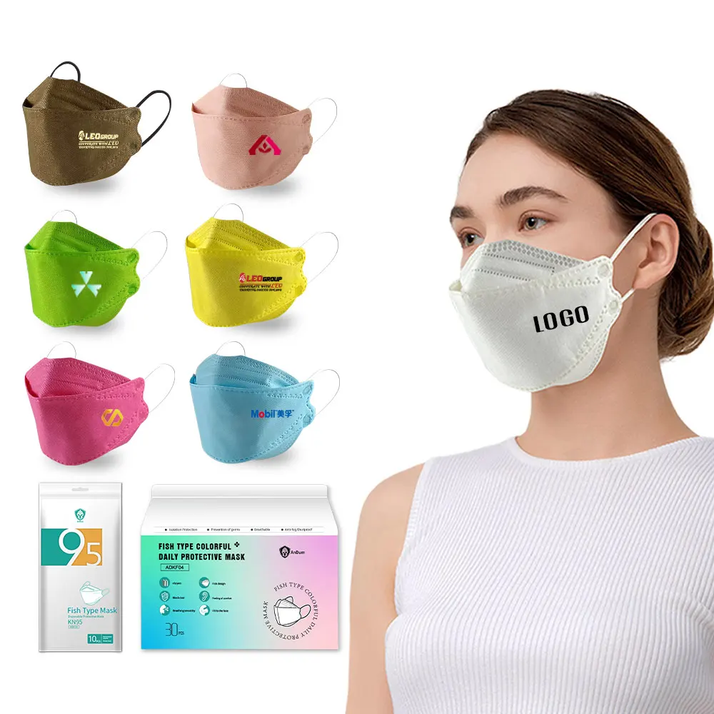 Andum disposable 3d printed 10pcs pack korea fish shape protective cubrebocas mascarillas hijab kf94 mask manufacturers