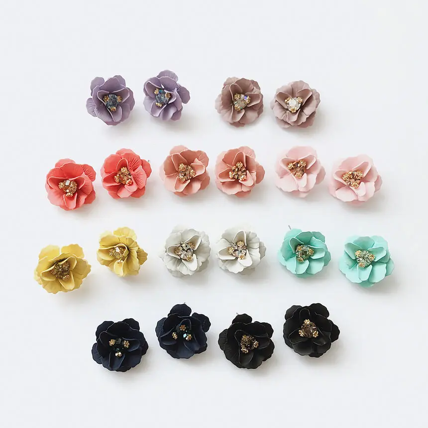 coated flower earring