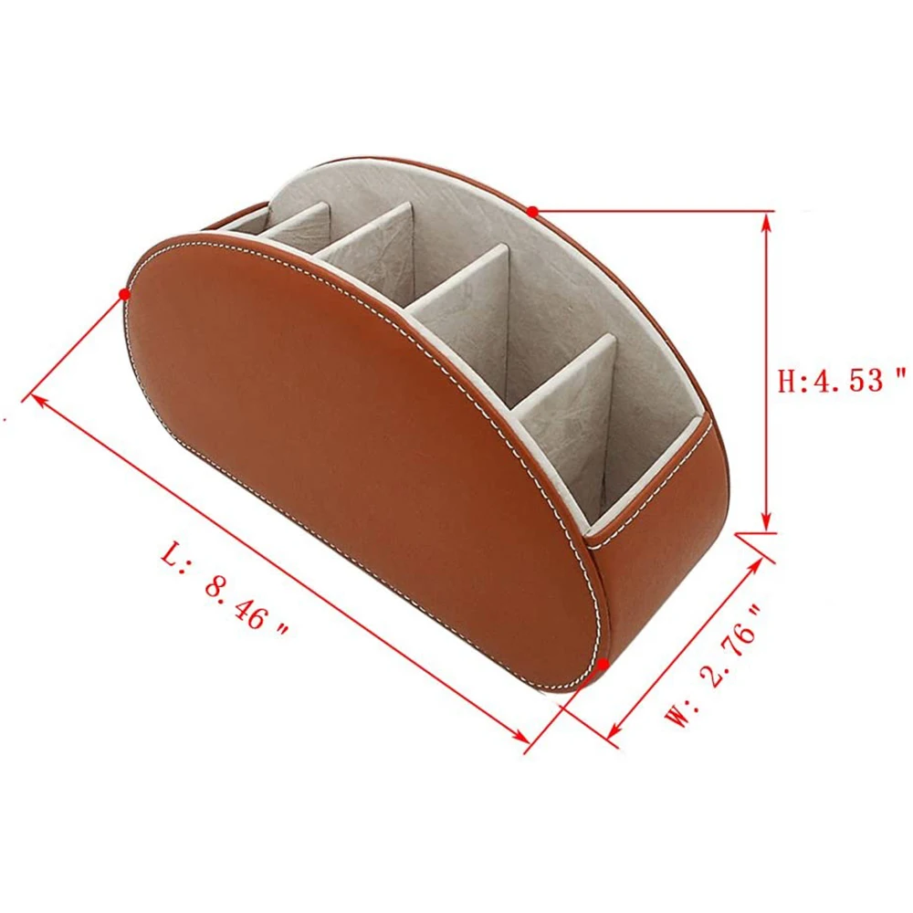 Fashion Remote Control Holder Organizer Table Desk Leather Control Storage TV Remote Control Organizer