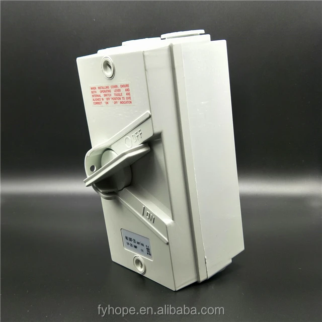 ABS IP65 outdoor waterproof weatherproof electric 20a main isolator custom rotary safety transfer switch uk toggle switch