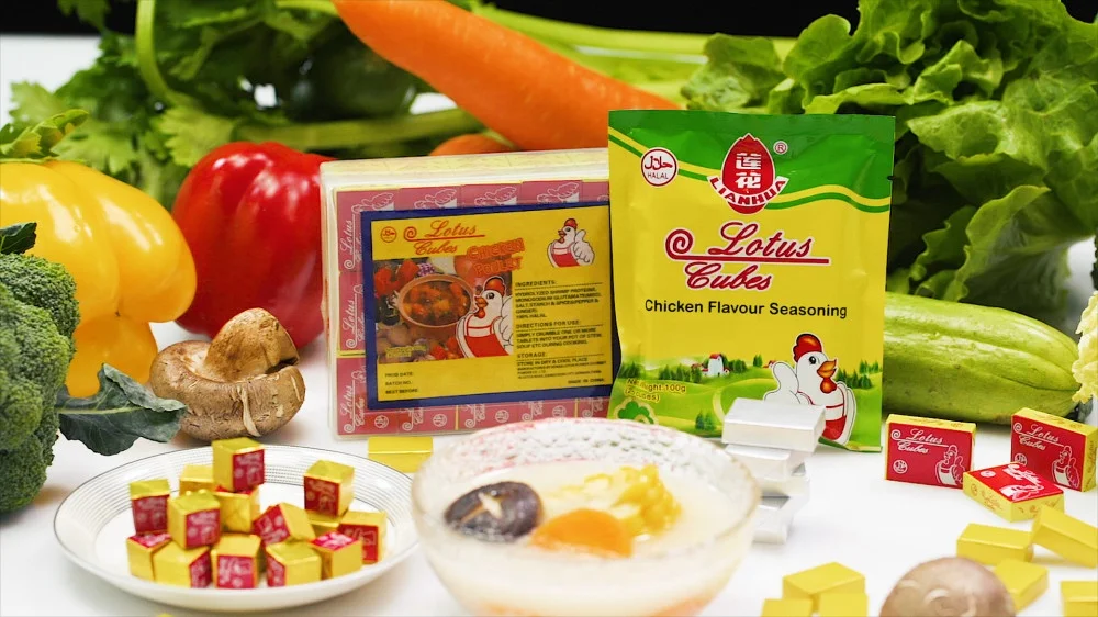High Quality Seasoning 4g 5g 10g Chicken Bouillon Cube For Halal Muslim Seasoning Bouillon Soup Stock Cube Powder