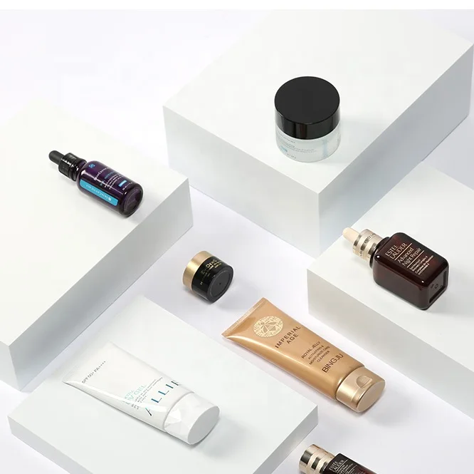 High quality acrylic white cube box for clothing display or cosmetic background