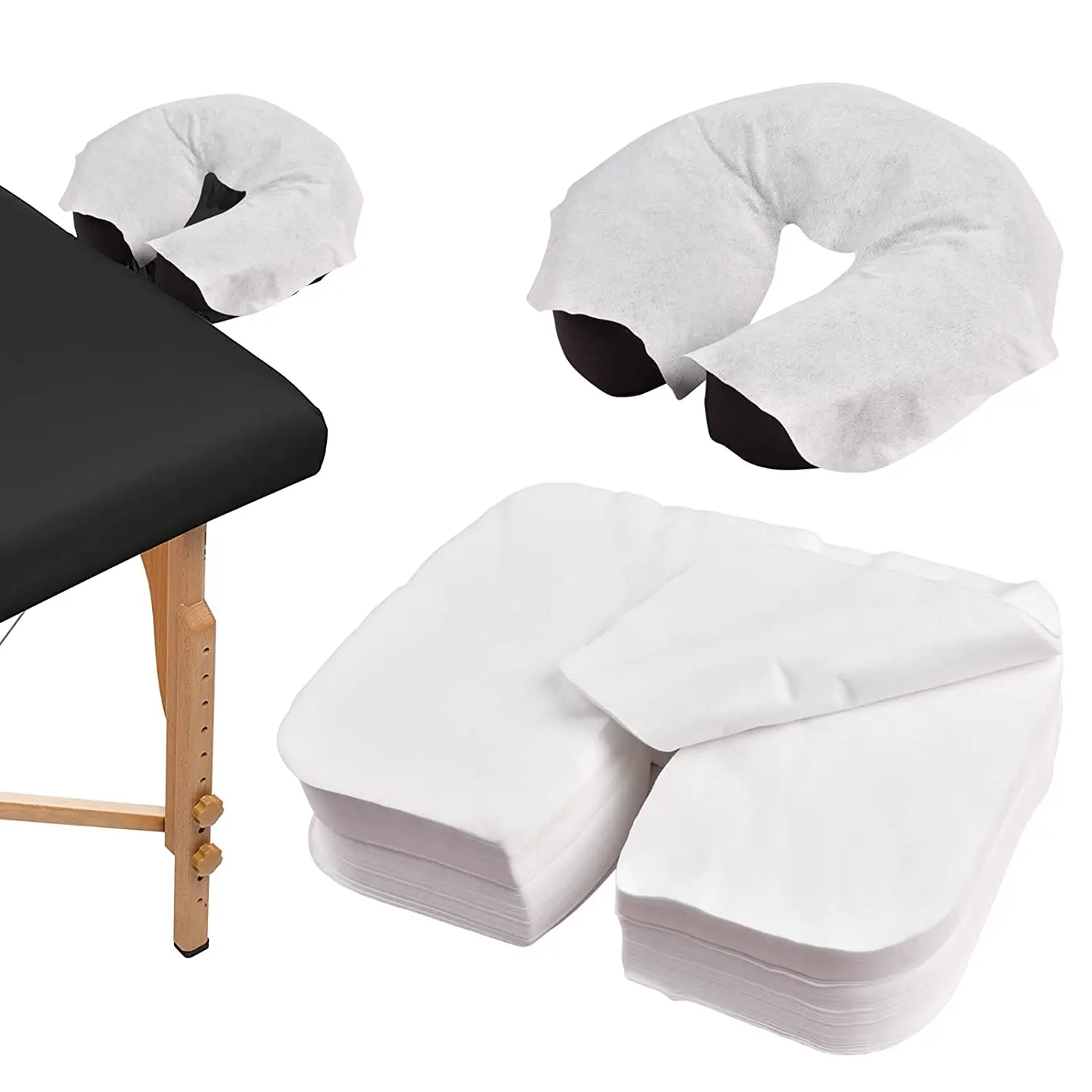 100PCS Non Woven Massage Face Covers Non Woven Headrest Covers Comfortable Soft Disposable Face Cradle Covers