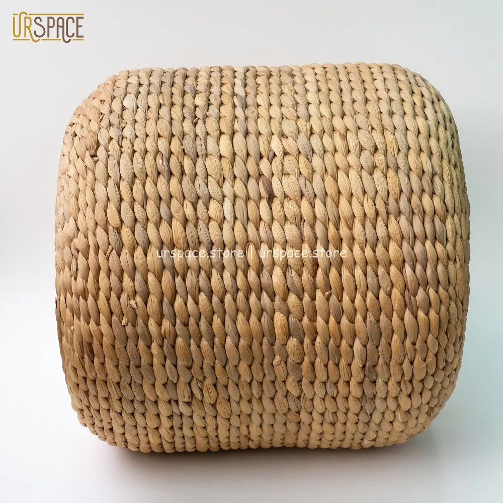Application style design round ottoman Scandinavian Round Shape Woven Hyacinth Garden Stool from Vietnam With ODM/OEM service