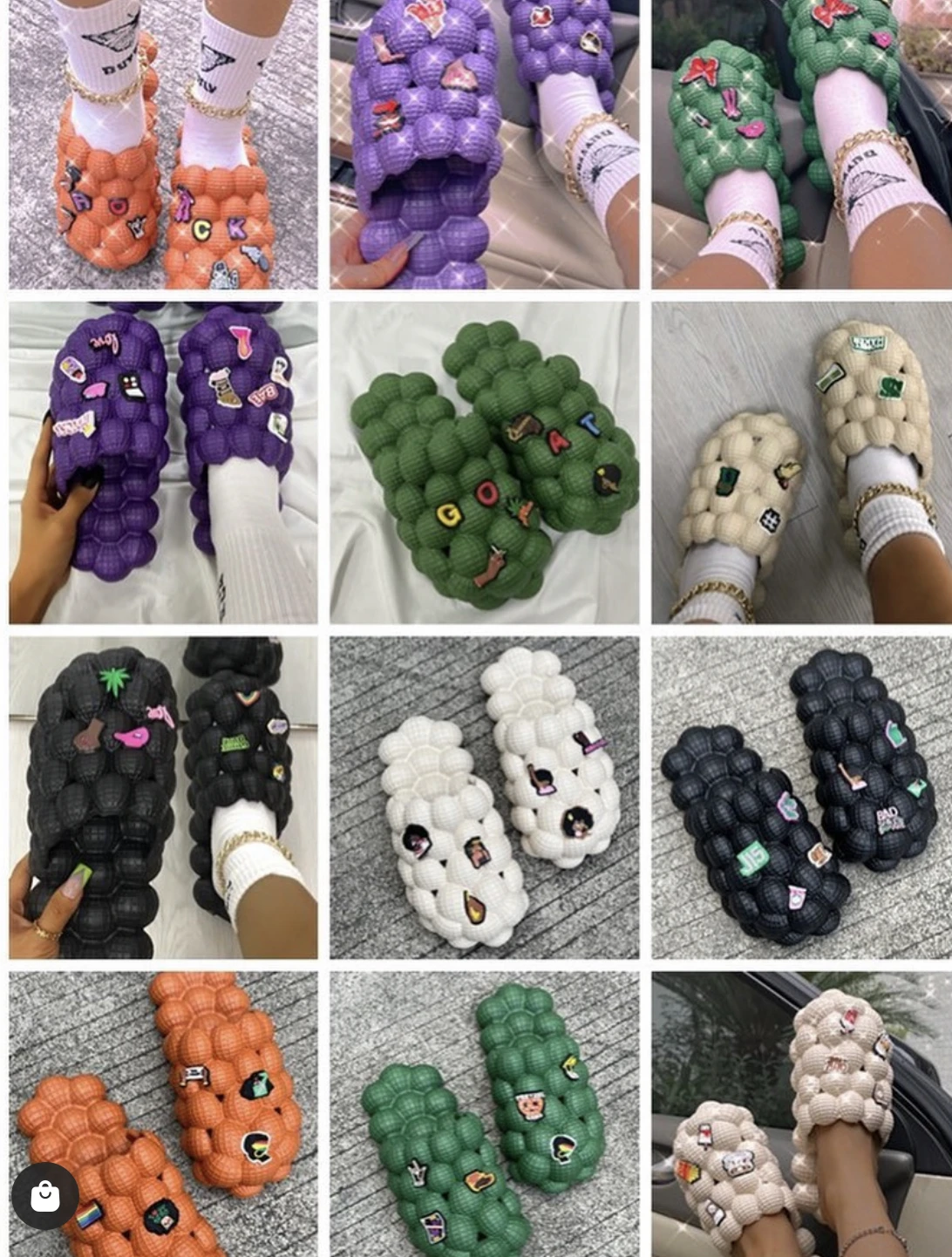 summer eva shoes slippers clogs charms bubble slippers bubble slides with charm