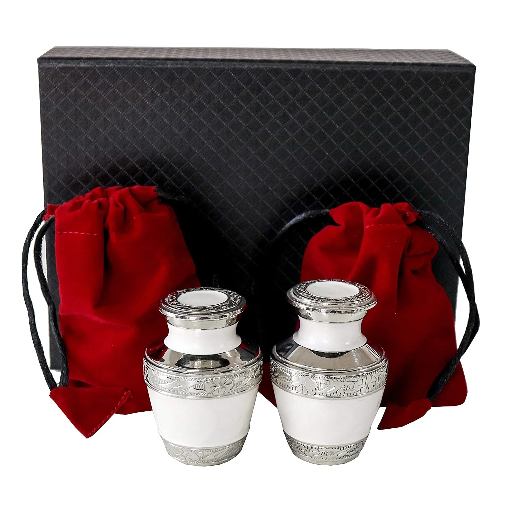 Classic White Small Mini Cremation Keepsake Urn For Human Ashes