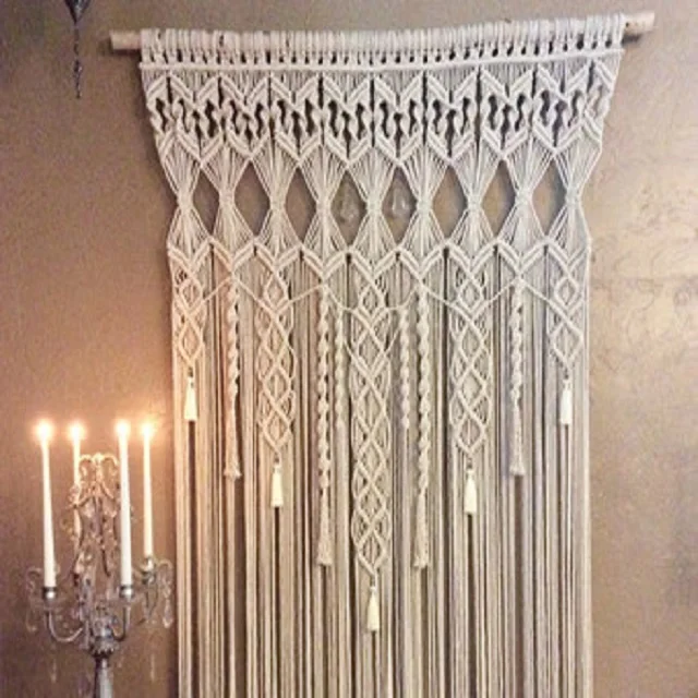 Handmade macrame door curtain