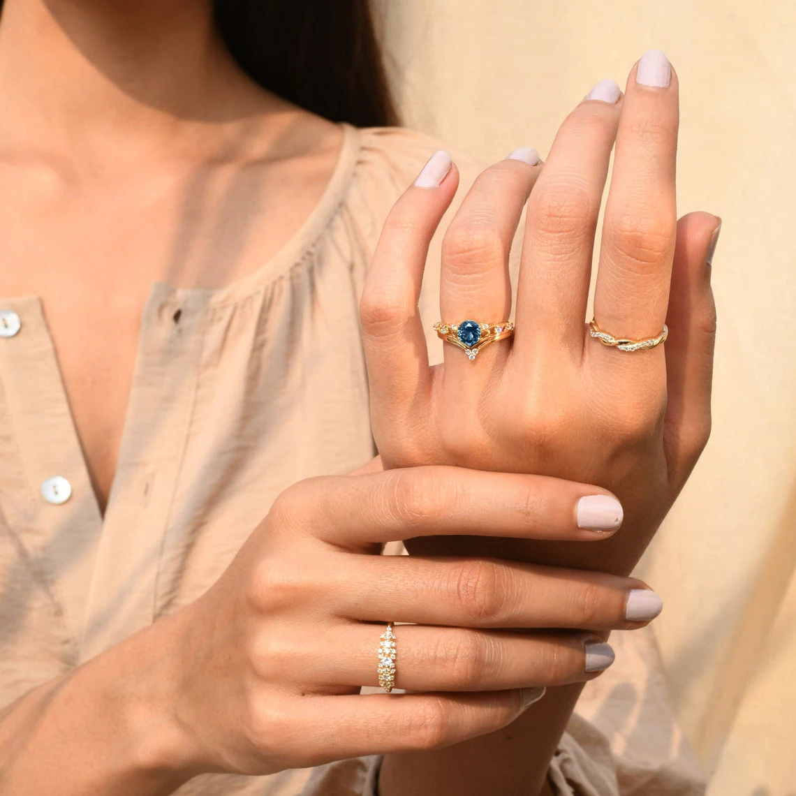 Jewelry Manufacturer London Blue Topaz Gemstone Ring 14k Solid Gold Ring Vintage Topaz Ring For Women