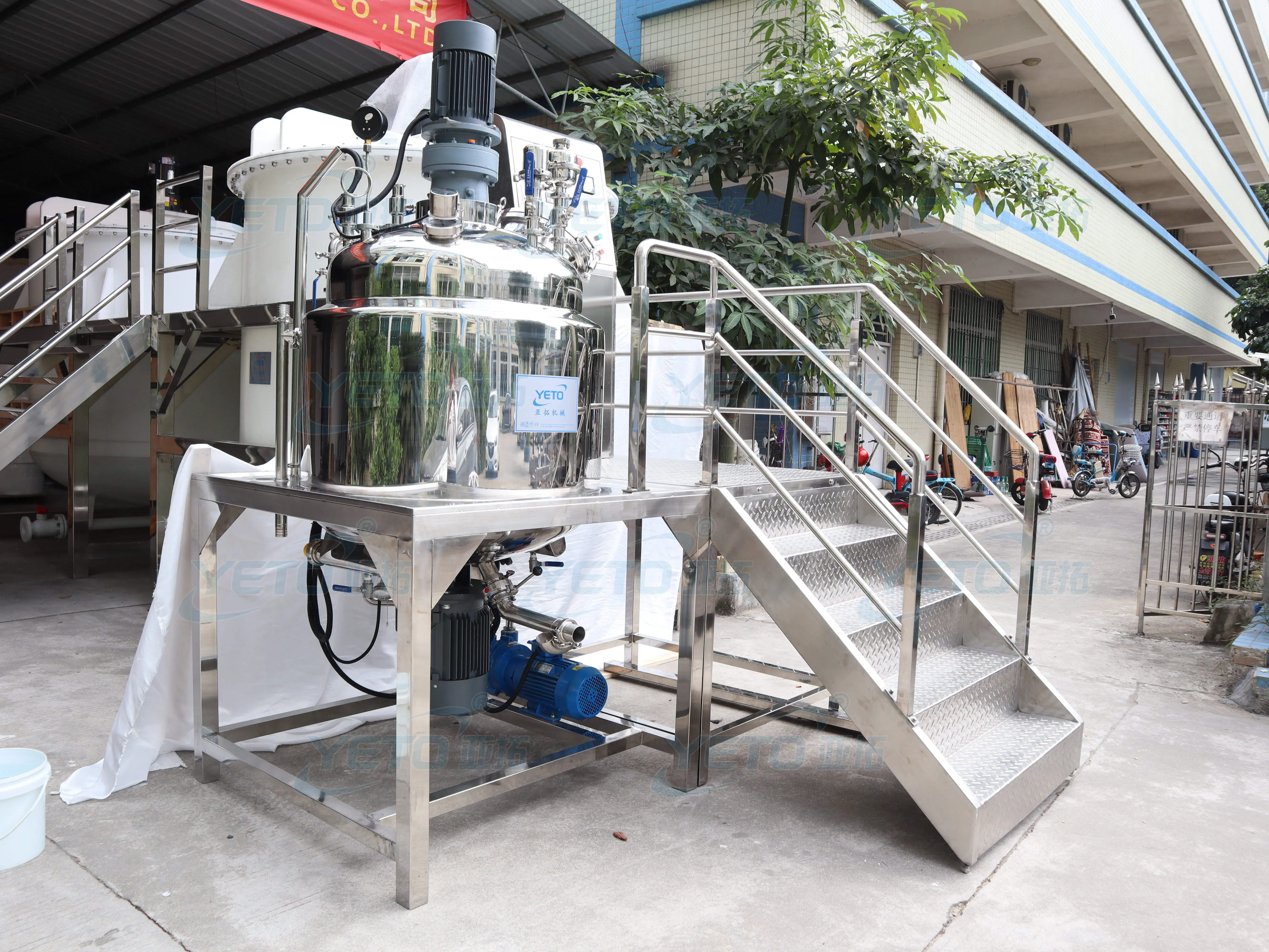 YETO-1000L 2000L 5000L промышленные нержавеющая сталь вакуумный резервуар для смешивания эмульгатор гомогенизатор Шампунь Крем миксер