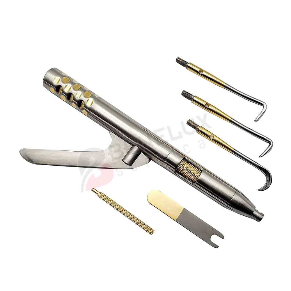 Стоматологический инструмент для удаления короны, автоматический пистолет с 4 прикрепляемыми точками и гаечным ключом, хирургические инструменты