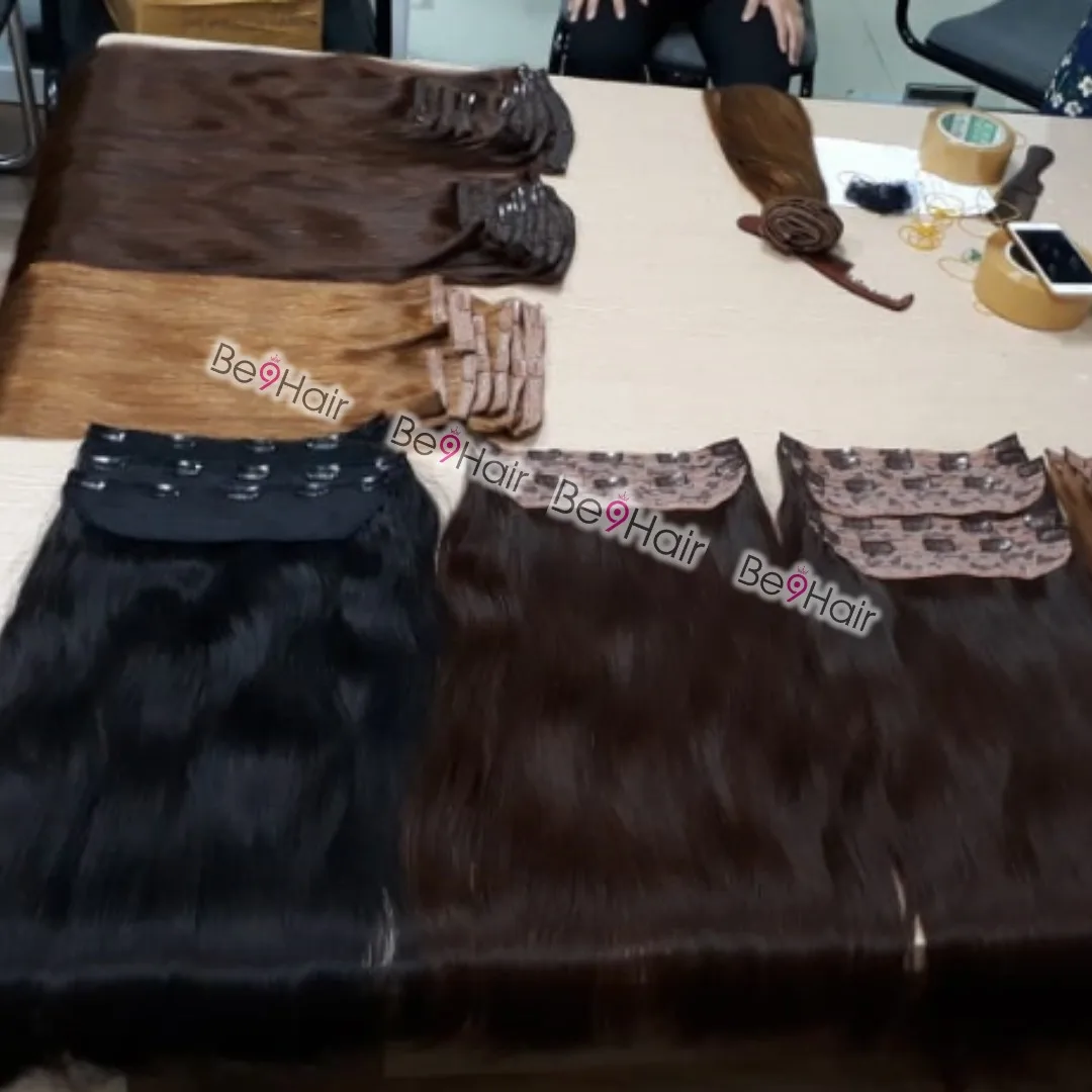  Лучшая цена высококачественные человеческие волосы на заколке для наращивания 100%