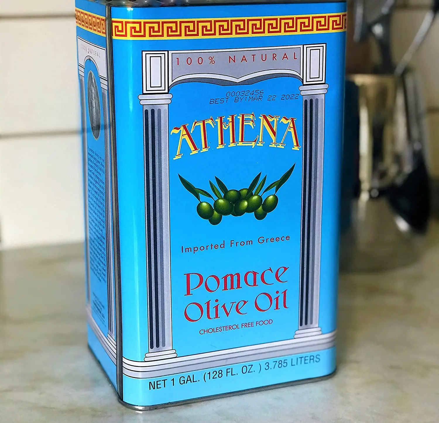 
 Оливковое масло Афины-1 галлон олова-(128 унций-3,78 л)-все натуральные греческие импорты-оптовая продажа  
