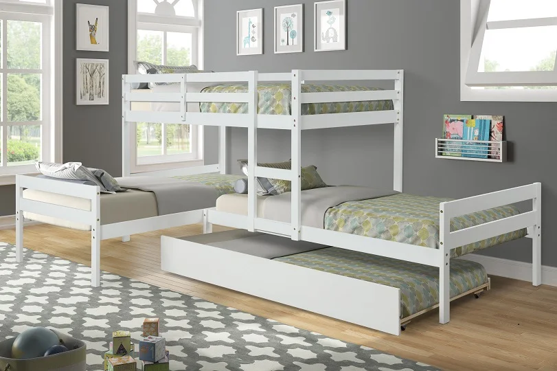 Hanway L shaped Twin Size Bunk Bed Frame