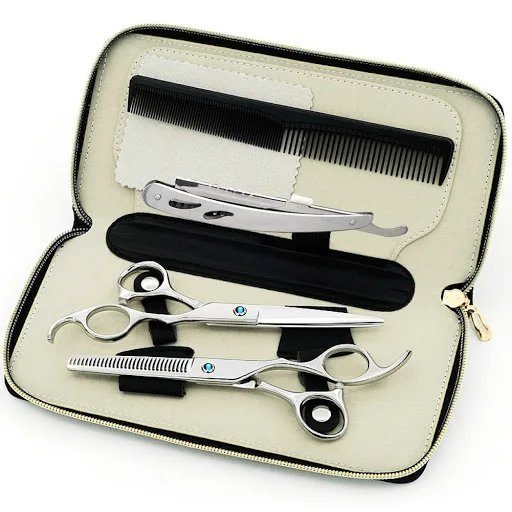 Professional  Hairdressing Scissors Set kit Professional Barber Hairdressing Cutting Shear + Thinning  with pouch