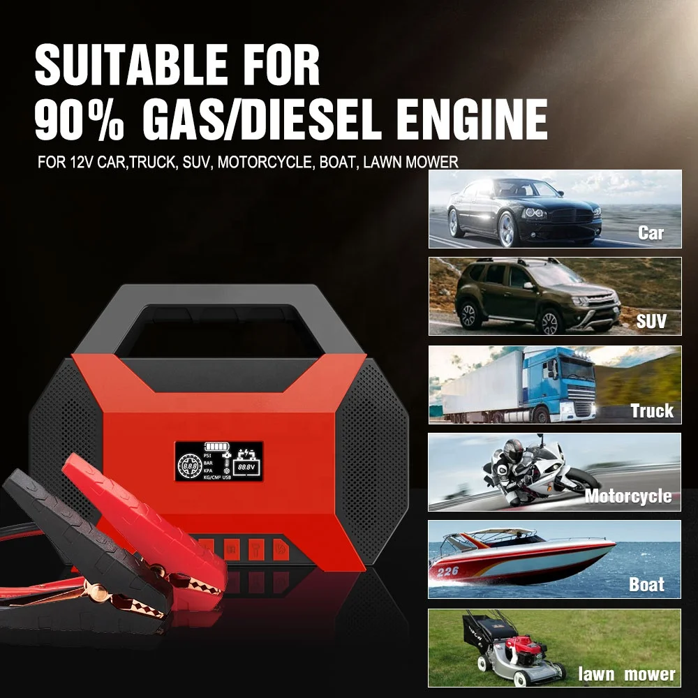 POWRUN 5 в 1 Genius boost Jump Starter GS супер конденсатор портативный 12В Автомобильный 800A аккумулятор стартер с воздушным