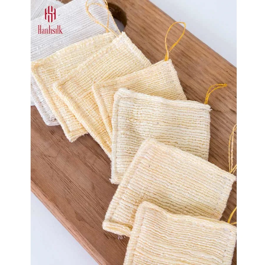 
Washable Hanhsilk 100% Mulberry Silk Beige Silk Makeup Remover Pads MK001 