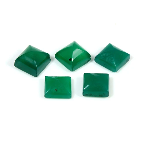 Natural Green Onyx 7x7mm Square Pyramid Cut 2.20 Cts Loose Gemstone