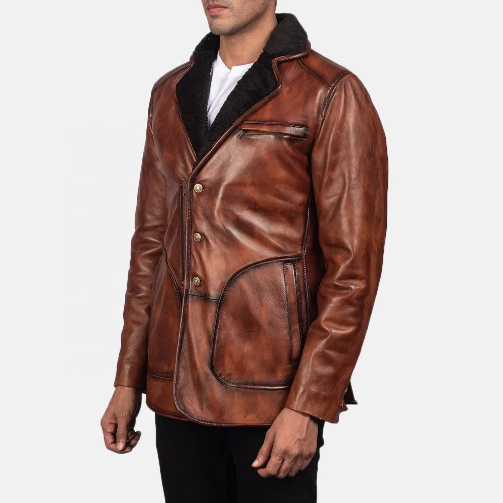 2022 Fashion Designs Boys Classic Biker Jacket Motorcycle Genuine Leather Jacket for Mens blazer masculino slim fit Leather Coat