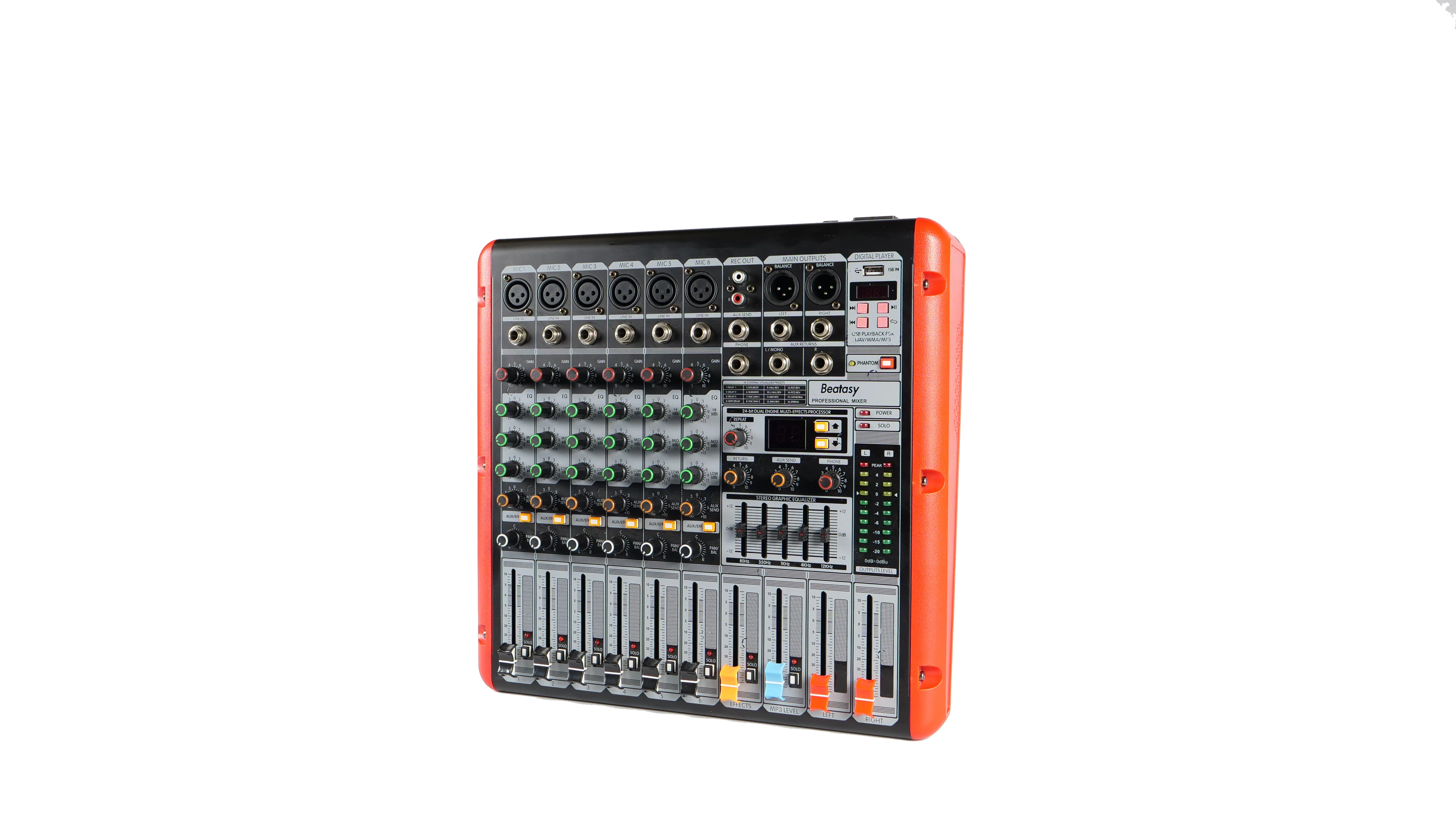 Beatasy professional audio mixers mixing consoles 6 channel BT USB drive compatible